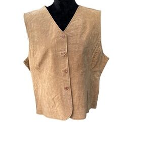 Outbrook Leather Ladies Vest size 2X‎ 100 % Leather Western 100 % Polyester